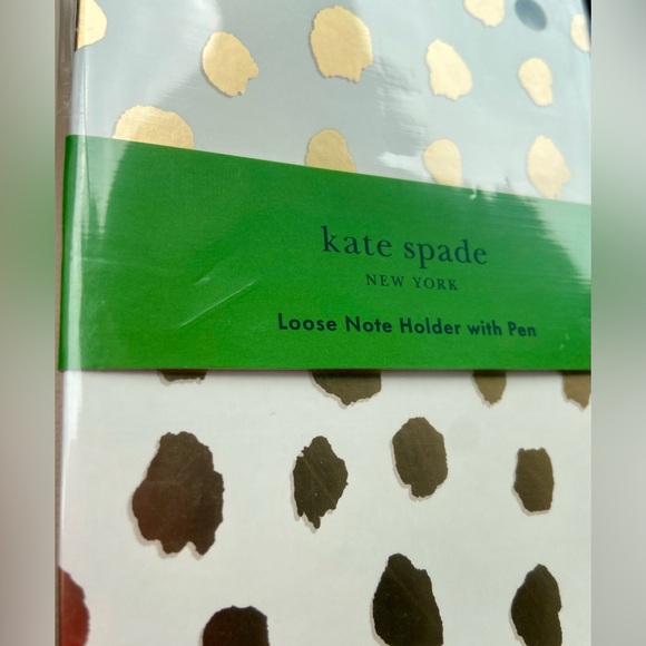 NWT! Set of kate spade note pad holder + pen 250 notes w/ gold gilded edge WHITE - Picture 16 of 16